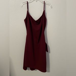 maroon red dress